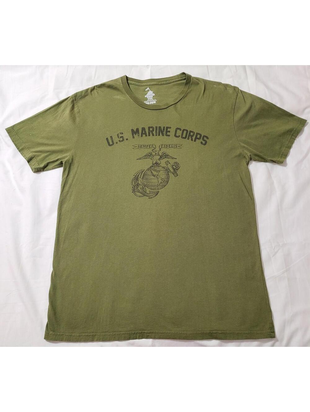 Leatherneck 4 Life US Marine Corps Mens Sz XL Green Vtg Style WWII USMC Training - Picture 2 of 7